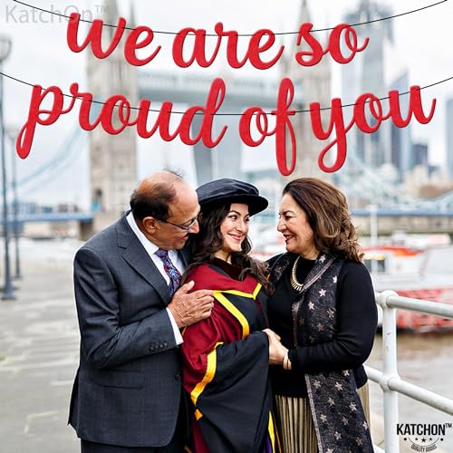 KatchOn Red Felt We Are So Proud of You Graduation Banner 8 Feet - Class of 2026