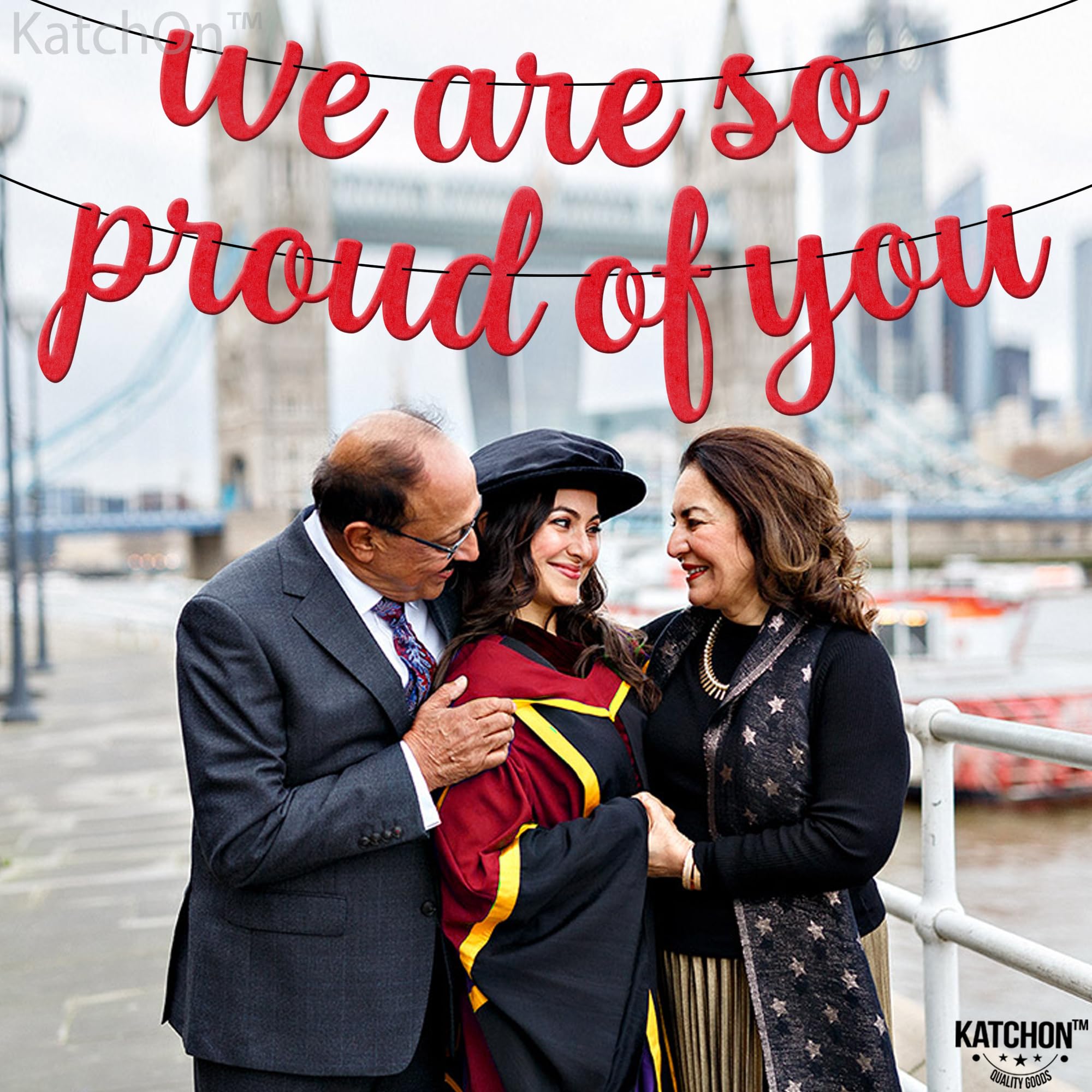 KatchOn Red Felt We Are So Proud of You Graduation Banner 8 Feet - Class of 2026