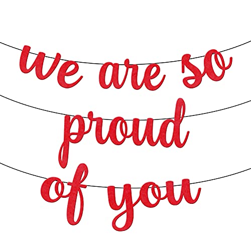 KatchOn Red Felt We Are So Proud of You Graduation Banner 8 Feet - Class of 2026