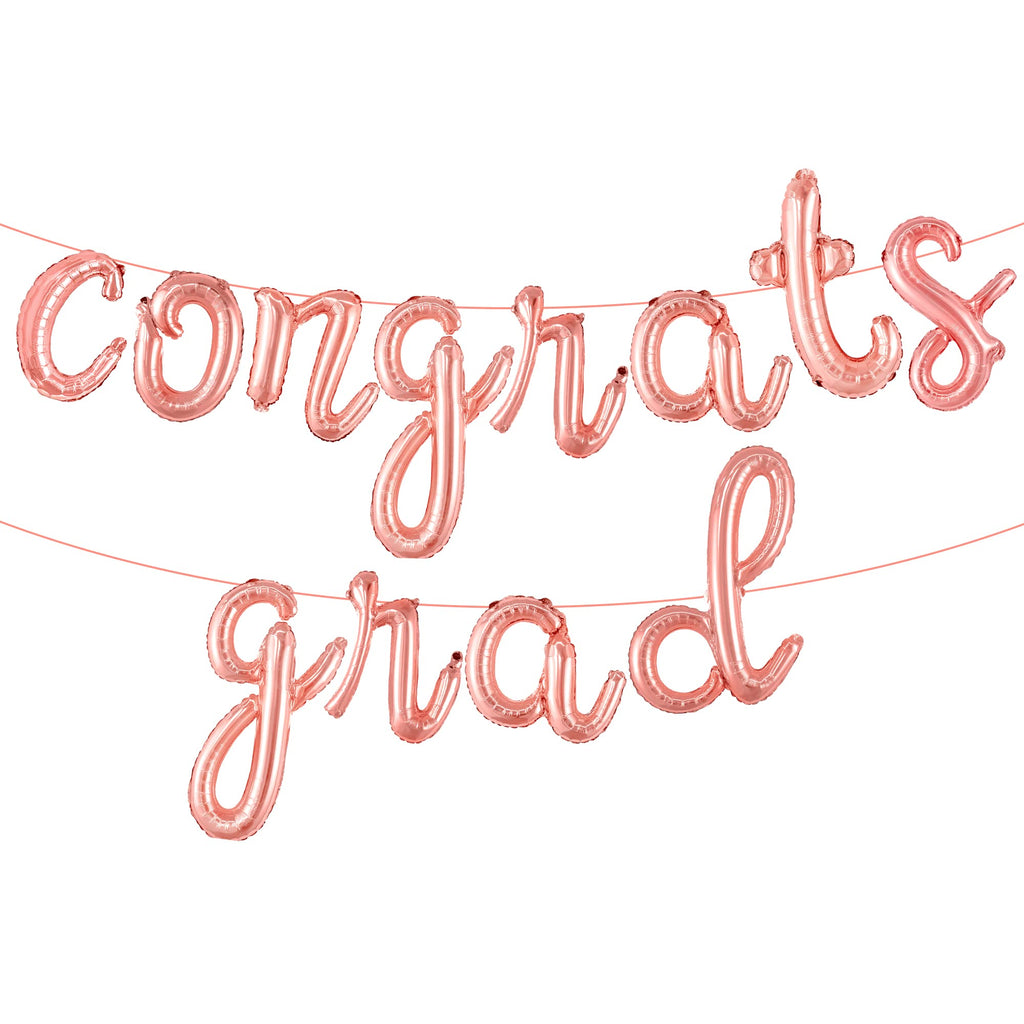 KatchOn Rose Gold Congrats Grad Balloon – 16 Inch Class of 2026 Decoration