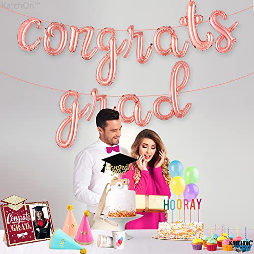 KatchOn Rose Gold Congrats Grad Balloon – 16 Inch Class of 2026 Decoration