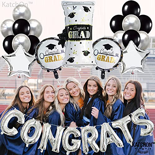 KatchOn Silver Congrats Graduation Balloon Set - 27 Pieces for Class of 2026