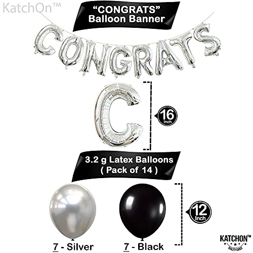 KatchOn Silver Congrats Graduation Balloon Set - 27 Pieces for Class of 2026