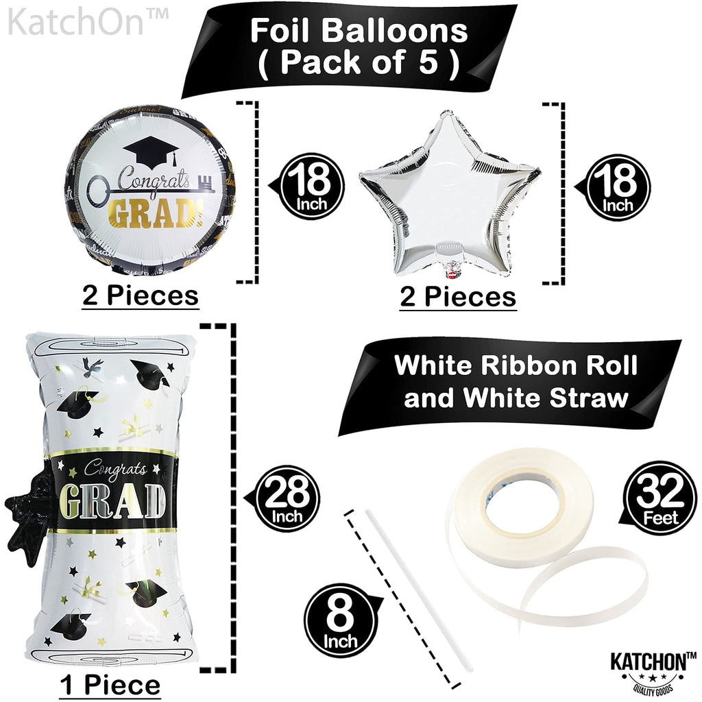 KatchOn Silver Congrats Graduation Balloon Set - 27 Pieces for Class of 2026