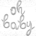 KatchOn Silver Oh Baby Balloon Banner - 16 Inch Letter Set for Gender Reveal & Baby Shower Decor