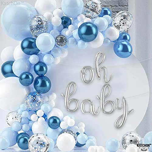 KatchOn Silver Oh Baby Balloon Banner - 16 Inch Letter Set for Gender Reveal & Baby Shower Decor