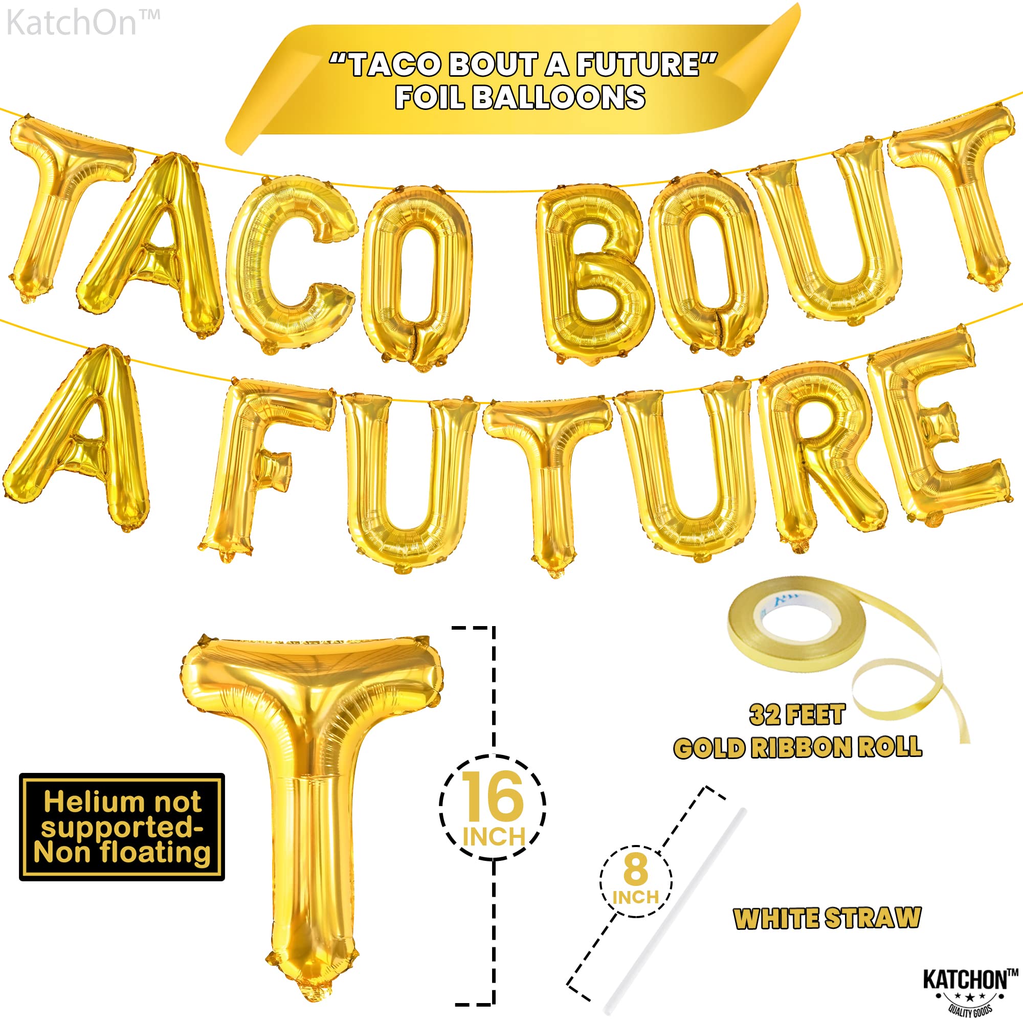 KatchOn Taco Bout A Future Balloon Set – 3 Foil Balloons for Graduation 2026 Decorations
