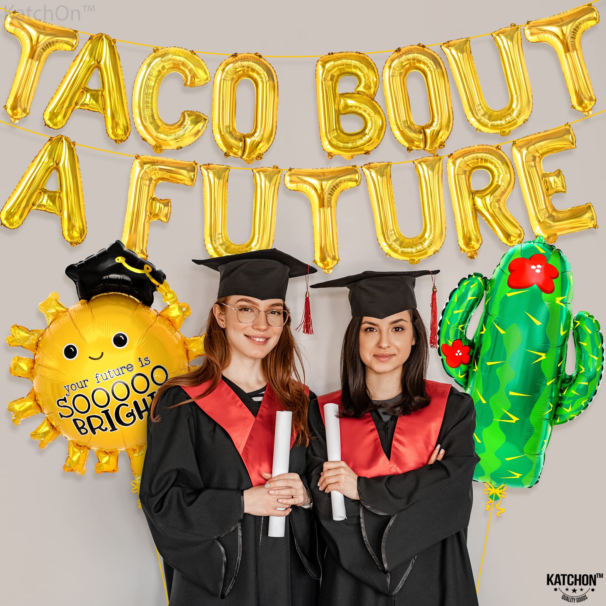 KatchOn Taco Bout A Future Balloon Set – 3 Foil Balloons for Graduation 2026 Decorations