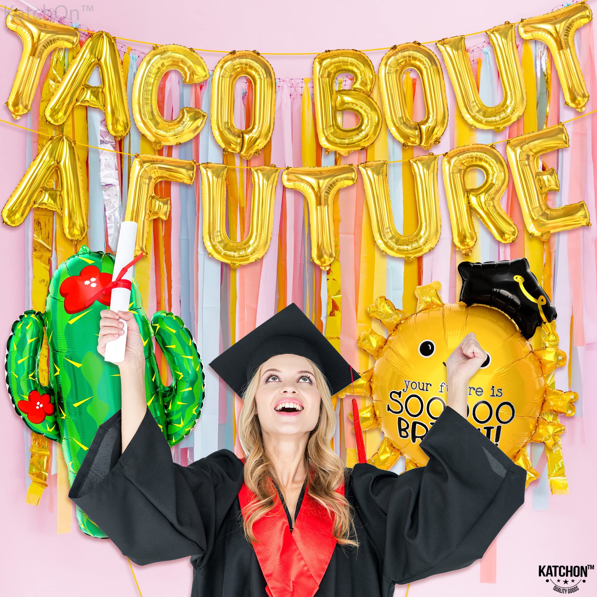KatchOn Taco Bout A Future Balloon Set – 3 Foil Balloons for Graduation 2026 Decorations