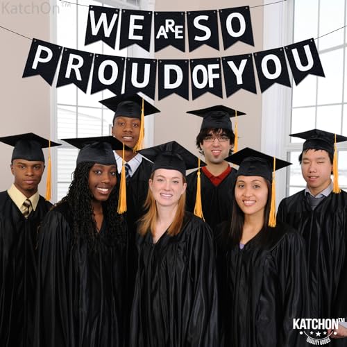 KatchOn We are So Proud of You Banner - 10ft Pre-Strung Congratulations Banner for 2026 Graduation Decorations