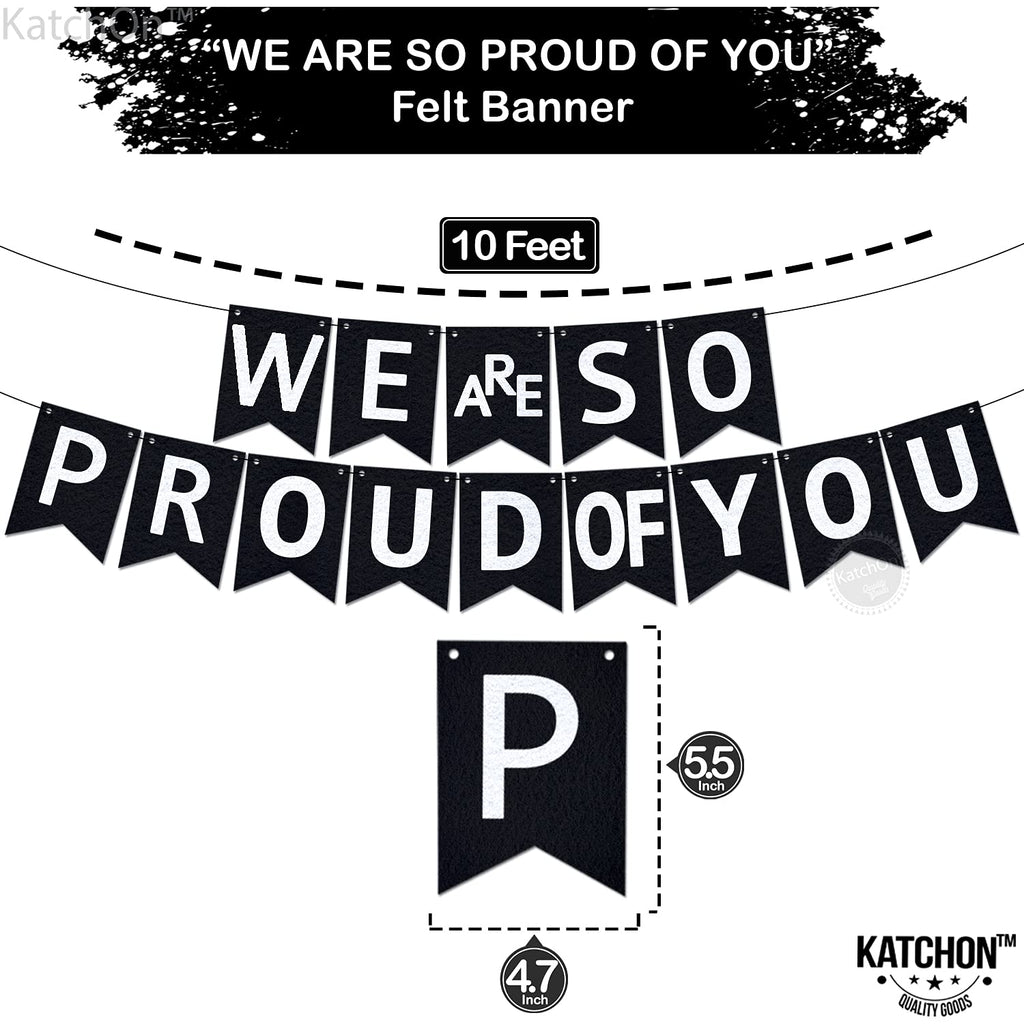 KatchOn We are So Proud of You Banner - 10ft Pre-Strung Congratulations Banner for 2026 Graduation Decorations