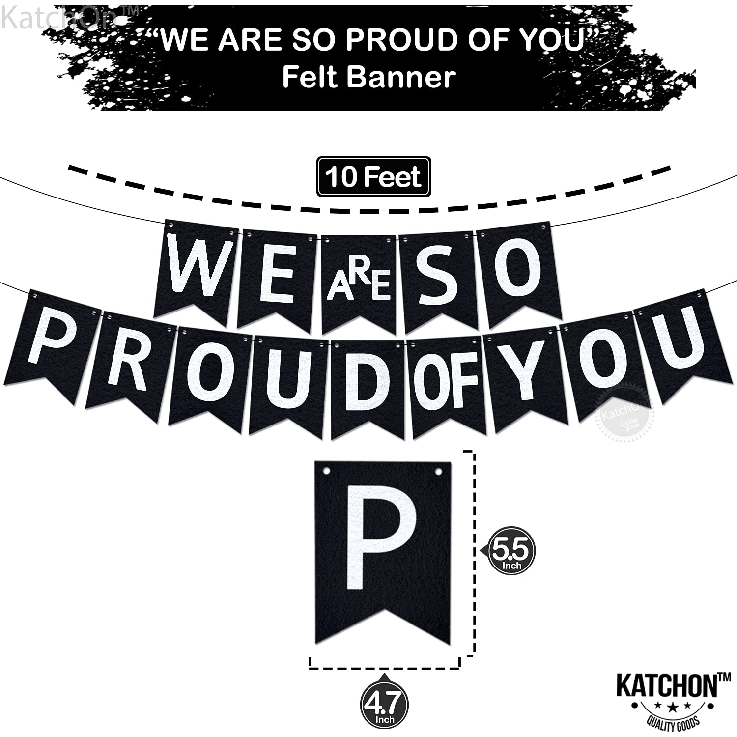 KatchOn We are So Proud of You Banner - 10ft Pre-Strung Congratulations Banner for 2026 Graduation Decorations