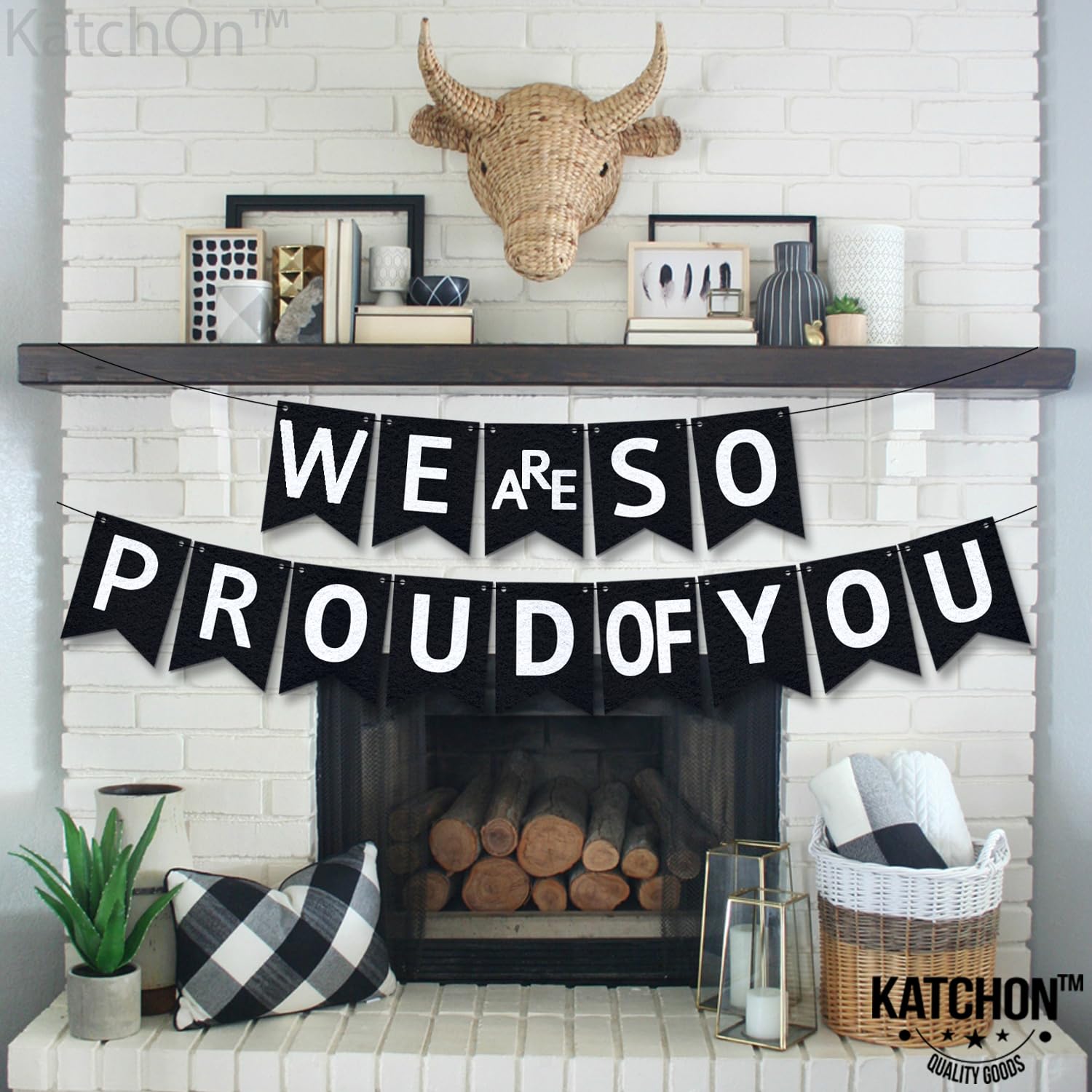 KatchOn We are So Proud of You Banner - 10ft Pre-Strung Congratulations Banner for 2026 Graduation Decorations