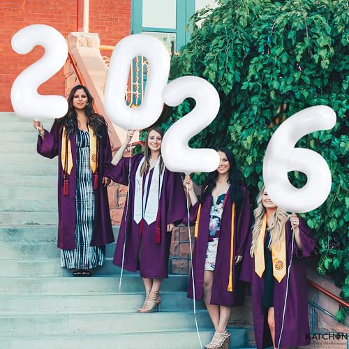 KatchOn White 2026 Graduation Balloons 42 Inch Giant Foil Number Set