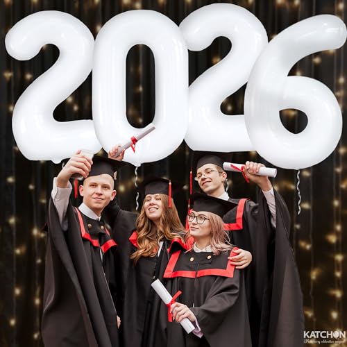 KatchOn White 2026 Graduation Balloons 42 Inch Giant Foil Number Set