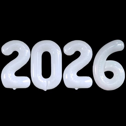 KatchOn White 2026 Graduation Balloons 42 Inch Giant Foil Number Set
