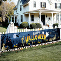 KatchOn XtraLarge Happy Halloween Banner – 120x20 Inch Blue Yard Decoration