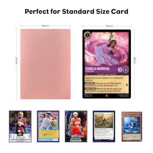 Katomula 300 Count Rose Gold Card Sleeves - Matte Back, Clear Front, Standard Size for MTG, Lorcana, Sports Cards