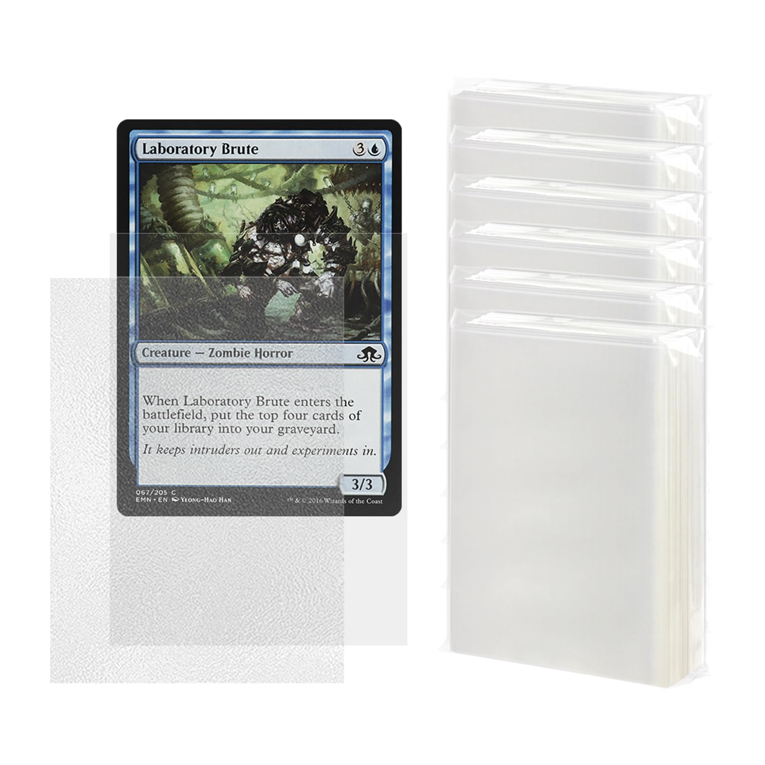 Katomula 300 Pack Clear Card Sleeves - Tear-Resistant Matte Textured Standard Size (66x91mm) for MTG and More