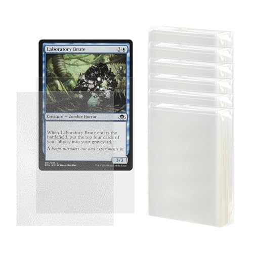Katomula 300 Pack Clear Card Sleeves - Tear-Resistant Matte Textured Standard Size (66x91mm) for MTG and More