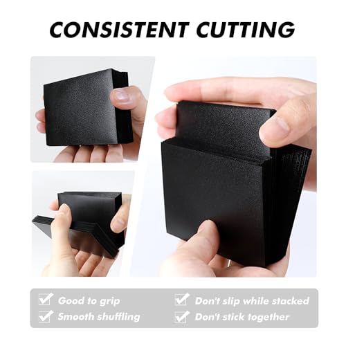 Katomula Black Matte Card Sleeves 300 Pack - Standard Size 66x91mm, Non-PVC, Edge-Tear Resistant