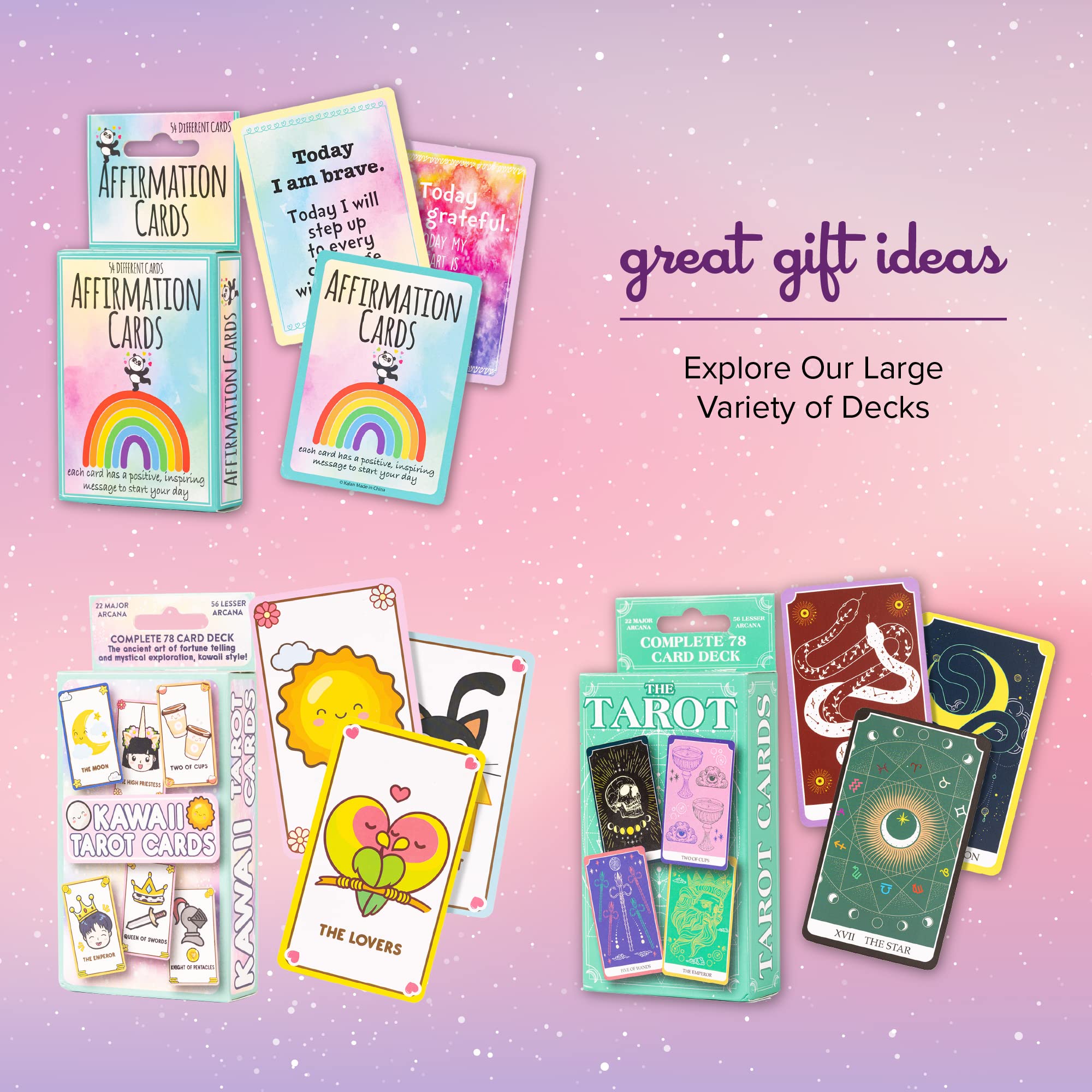 Kawaii Anime Tarot Cards for Beginners – 78-Card Deck with Guidebook & Drawstring Bag