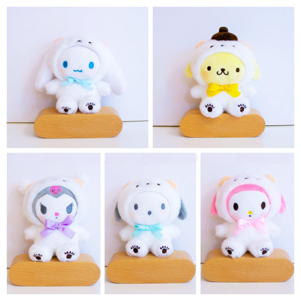 Kawaii White Bear Cross-Dressing Plush Toy - Soft Stuffed Animal Pillow for Kids, 20 cm
