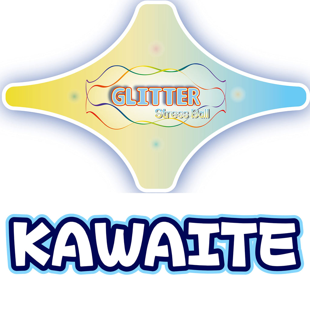 Kawaite Blue Squishy Glitter Stress Ball – Stretch and Squeeze Fidget Toy for Anxiety Relief