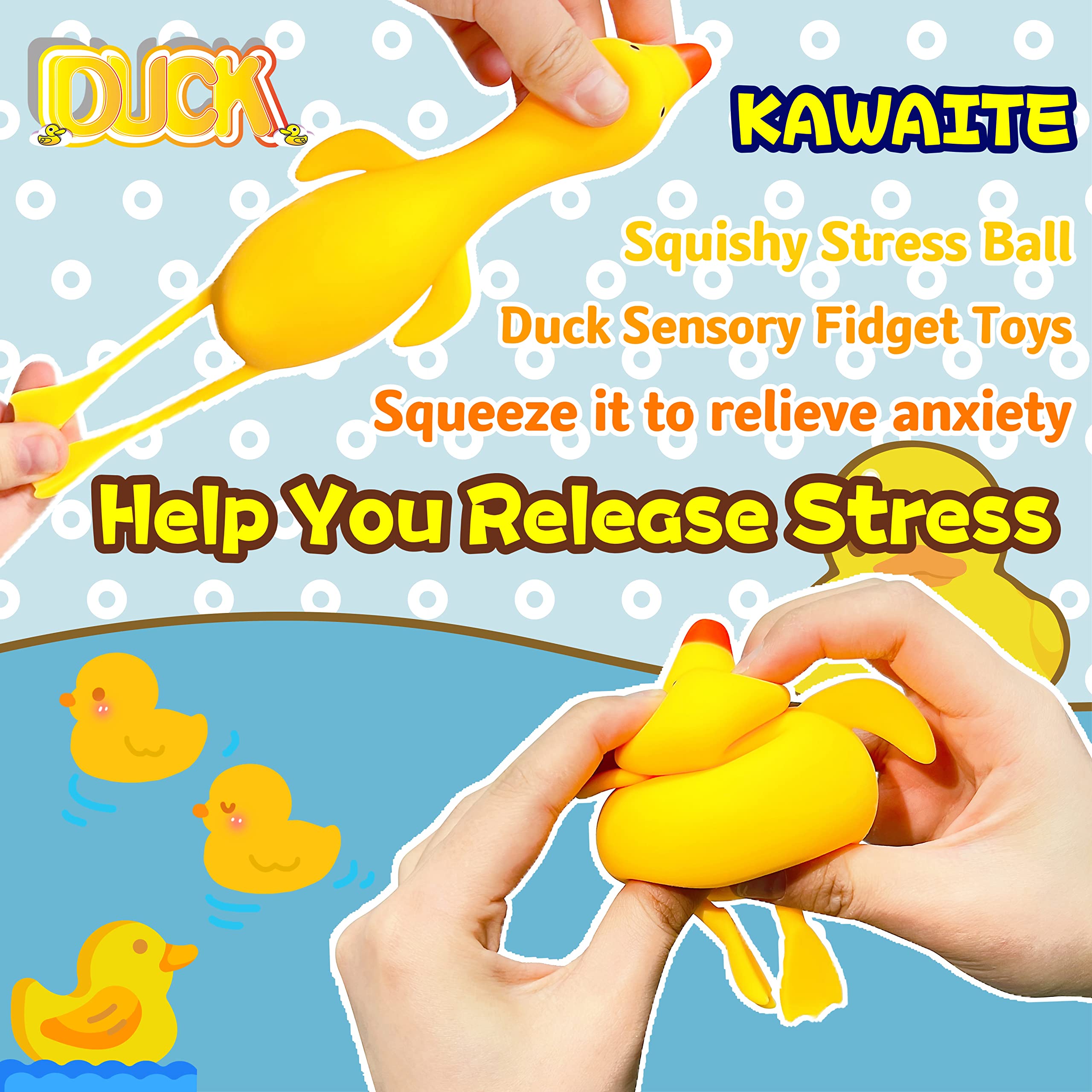 Kawaite Duck Dough Ball Fidget Toy – Squishy Stress Relief Ball for Kids and Adults
