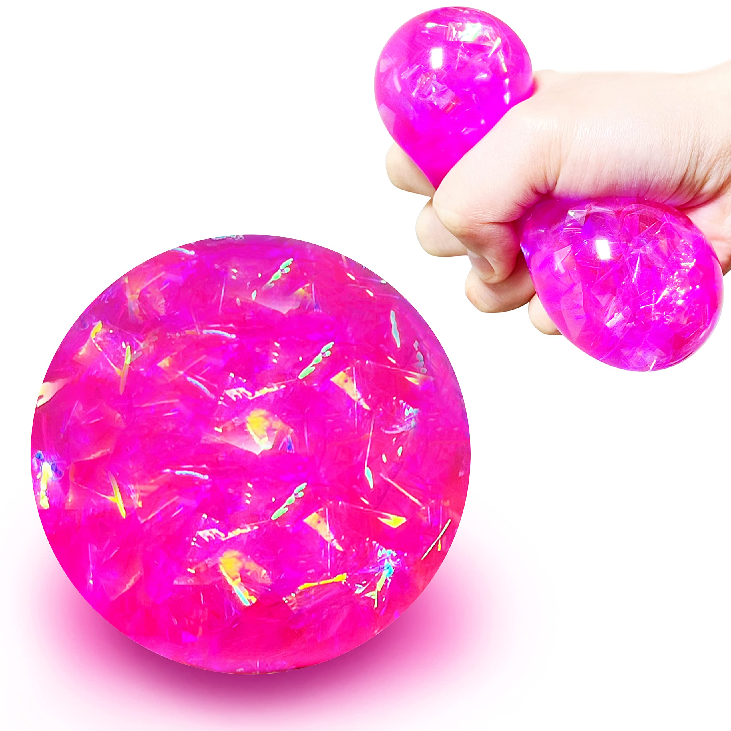 Kawaite Glitter Stress Balls – Squishy Fidget Toy Set for Kids & Adults (4 Colors)