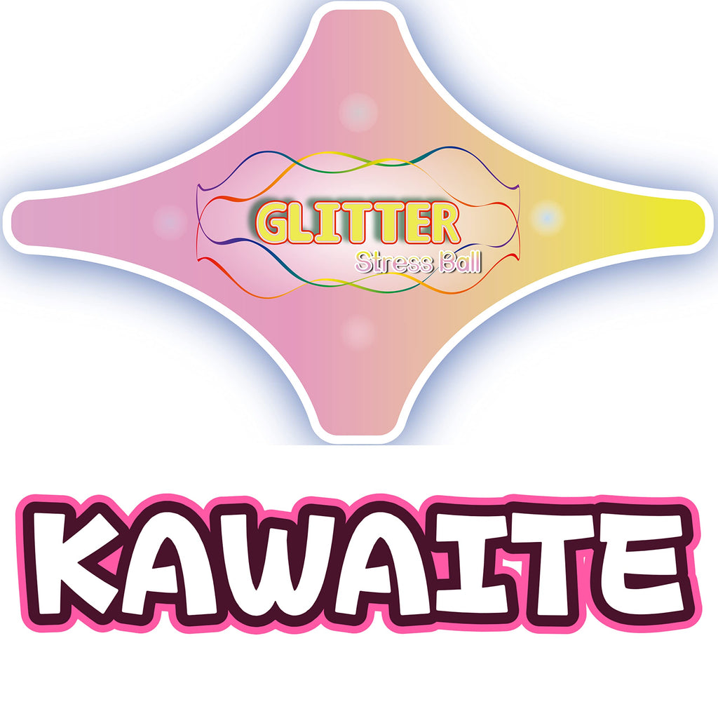Kawaite Glitter Stress Balls – Squishy Fidget Toy Set for Kids & Adults (4 Colors)