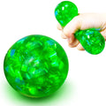 Kawaite Green Squishy Glitter Stress Ball - Stretchy Fidget Toy for Anxiety Relief, Party Favors, Classroom Prizes