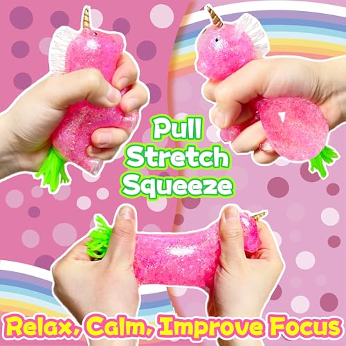 Kawaite Squishy Unicorn Stress Relief Ball - Pink Sensory Squeeze Toy for Kids & Adults