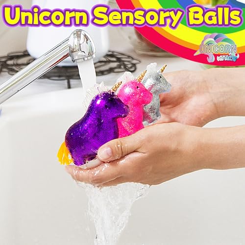 Kawaite Squishy Unicorn Stress Relief Ball - Pink Sensory Squeeze Toy for Kids & Adults