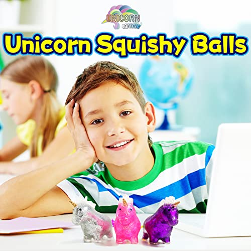 Kawaite Squishy Unicorn Stress Relief Ball - Pink Sensory Squeeze Toy for Kids & Adults