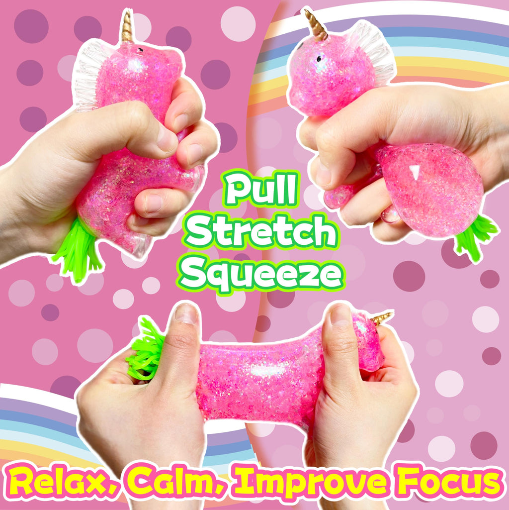 Kawaite Squishy Unicorn Stress Relief Ball - Pink Sensory Squeeze Toy for Kids & Adults