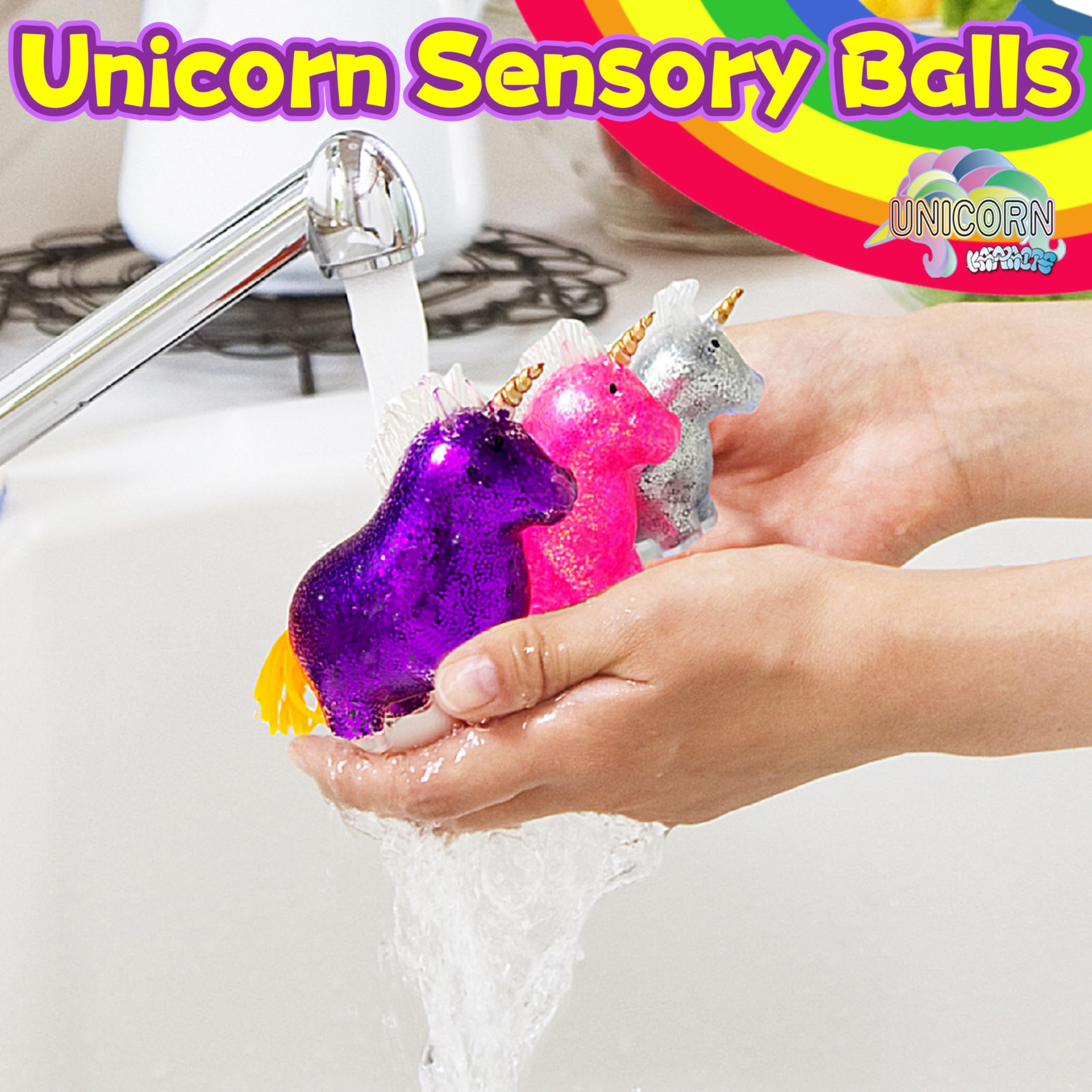 Kawaite Squishy Unicorn Stress Relief Ball - Pink Sensory Squeeze Toy for Kids & Adults