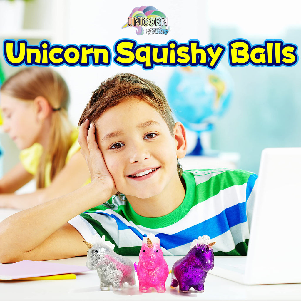 Kawaite Squishy Unicorn Stress Relief Ball - Pink Sensory Squeeze Toy for Kids & Adults