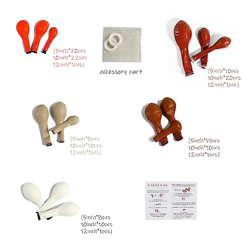 Kcoria 138-Piece Fall Balloon Garland Arch Kit - Double Stuffed Burnt Orange & Terracotta Balloons for Baby Shower, Birthday, Wedding Party Decor