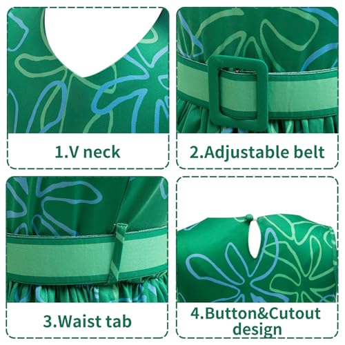 Keaiyouhuo Green Disgust Costume for Girls – Includes Wig, Kids Cosplay Dress for Halloween Birthday Christmas