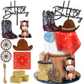 KEEPARTY 11-Piece Cowboy Cake Toppers – Hat, Boot, Horse, and Western Decorations for Birthday or Baby Shower
