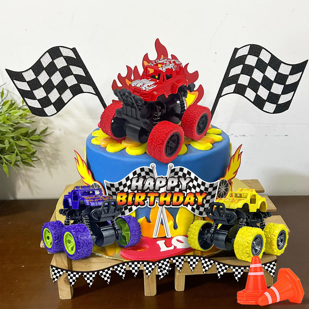 KEEPARTY 20-Piece Truck Cake Decoration Set – Off-Road Vehicle Cake Toppers for Car-Themed Parties