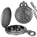 Keller & Weber Mini DND Dice Set with Flying Dragon Pocket Watch Case – 7 Polyhedral Metal Dice & Gift Bag