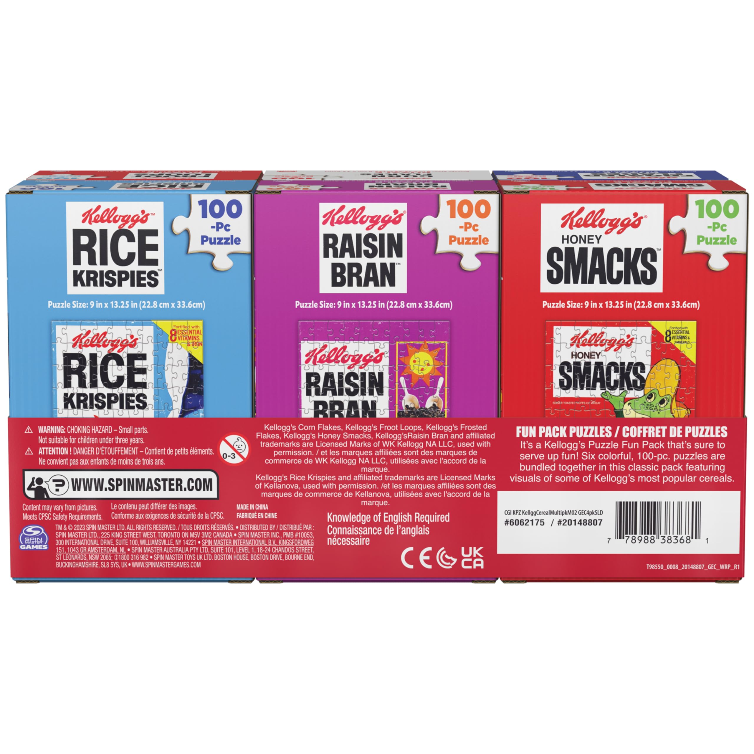 Kellogg's Cereal Puzzles 6-Pack – Mini Cereal Box Jigsaw Puzzles (100 Pieces Each, Ages 4+)