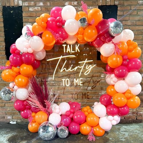 KEPMOV 60 Pcs Pink and Orange Balloons - 12 Inch Latex Party Balloons for Birthdays, Bridal Showers, Weddings & Summer Decor