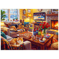 kepovin 1000 Piece Jigsaw Puzzle for Adults – Cozy Winter Living Room Scene, No Glare Ink, Letter Guide on Back