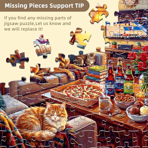 kepovin 1000 Piece Jigsaw Puzzle for Adults – Cozy Winter Living Room Scene, No Glare Ink, Letter Guide on Back