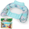 Keriday Extra Large Inflatable Pool Float Chair with Cup Holder - Palma, 34x30 Inches