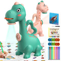 KETIEE Dinosaur Drawing Projector for Kids Ages 5-7 - Two Projection Heads, 96 Stencils, Includes Washable Canvas and Pens (Green)