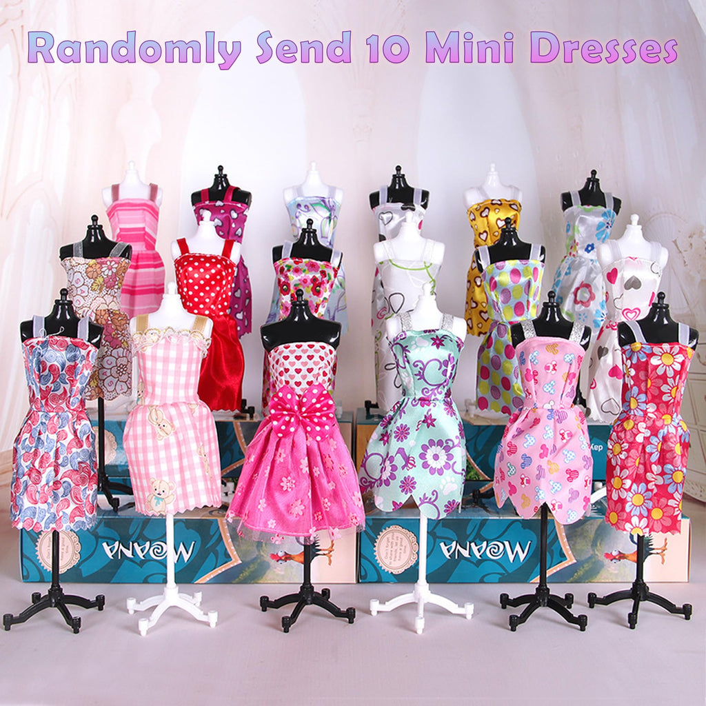 Keysse 38-Piece Doll Fashion Wardrobe: 8 Sequin Suits, 10 Dresses, 10 Shoes, 10 Jewelry – Fits 11-11.8 Inch Dolls – Velcro Closure